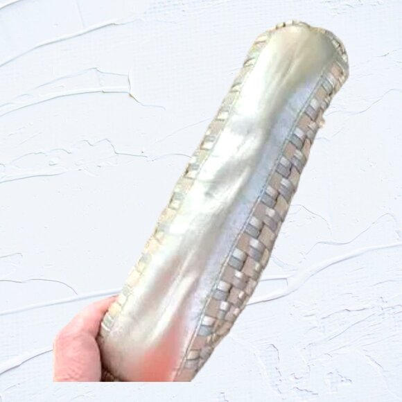 Sharif Woven Leather Crossbody Gold and Silver - Picture 7 of 8